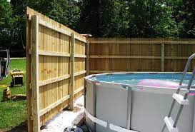 The modular fence is made of uv protected rustproof pvc resin which is durable but also lightweight. Privacy Fence Installation Certified Contractor Backyard Pool Landscaping Pool Privacy Fence Around Pool