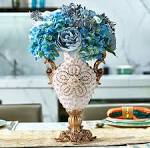Shinely 380mm European Retro White & Gold Resin Large Flower ...