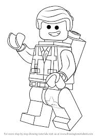 Learn How To Draw Emmet Brickowski From The Lego Movie The Lego Movie Step By Step Drawing Tuto Lego Coloring Pages Lego Movie Coloring Pages Lego Coloring