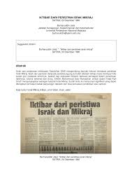 Pada setiap 27 haribulan rejab menurut kalendar islam, umat islam akan meraikan perisitwa israk mikraj. Pdf Iktibar Dari Peristiwa Israk Mikraj Satria 20 Disember 1996