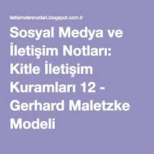 Sosyal Medya Ve Iletisim Notlari Kitle Iletisim Kuramlari 12 Gerhard Maletzke Modeli Iletisim Sosyal Medya Guc