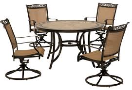 When the weather is nice, there's no excuse not to enjoy delicious meals outdoors with the family. Fontana 5 Piece Outdoor Dining Set 4 Swivel Rockers 51 Tile Table Traditional Outdoor Dining Sets By Almo Fulfillment Services Houzz