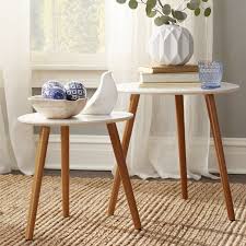 These Piano Finish Table Tops Are Easy To Care For The Easy To Assemble Phoebe Tables Also Feature Contrastin All Modern Furniture Furniture Modern End Tables