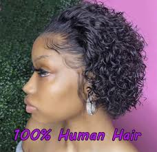 Short curly human hair wig 6
