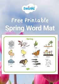 Spring Word Mat Spring Words Vocabulary Activities Literacy Lessons