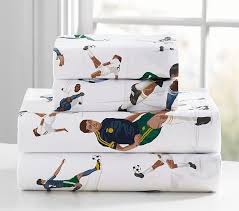 Vintage Soccer Sheet Set Pillowcases Soccer Room Soccer Bedroom Soccer Bedding