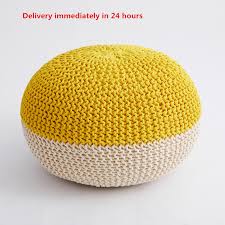 It is covered with fabric and decorated with. Handmade Hand Stitched Modern Knitted Pouf Ottoman Footrest Stool Chair Floor Cushion Seat Footstool Home Decorative Seating Stools Ottomans Aliexpress