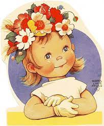 Easter Bonnet Vintage Easter Cards Vintage Illustration Cute Art