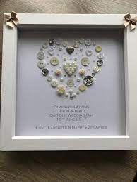Button Art Designed Heart Personalised Wedding Giftbride And Etsy Personalized Wedding Gifts Homemade Wedding Gifts Diy Wedding Gifts