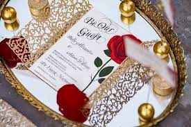 A tale as old as time beauty and beast fairytale wedding signing cards and rose dome favors. 5 Beauty And The Beast Wedding Invitations Be Our Guest Love Lavender