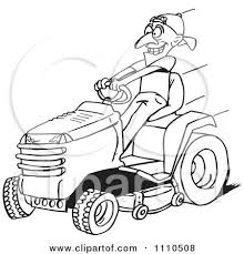 Lawn mower with grass digital clipart in a rainbow of colors. Clipart Black And White Man On A Riding Lawn Mower Royalty Free Vector Illustration By De Clipart Black And White Riding Lawn Mowers Free Vector Illustration