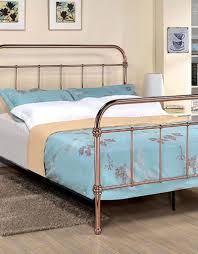 Rose gold pearl white queen bedroom set 4pcs chantelle 23540q acme classic. Rose Gold Queen Iron Bed R B Furniture
