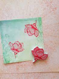 Magnolia Rubber Stamp Garden Flower Ephemera Cardmaking Etsy Handmade Stamps Flower Stamp Linocut Prints