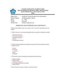 Setiap membuat sesuatu tentu ada judul dari kegiatan tersebut, pascal juga seperti itu. Doc Soal Pemprograman Dasar Semester I Dam T H E An Academia Edu