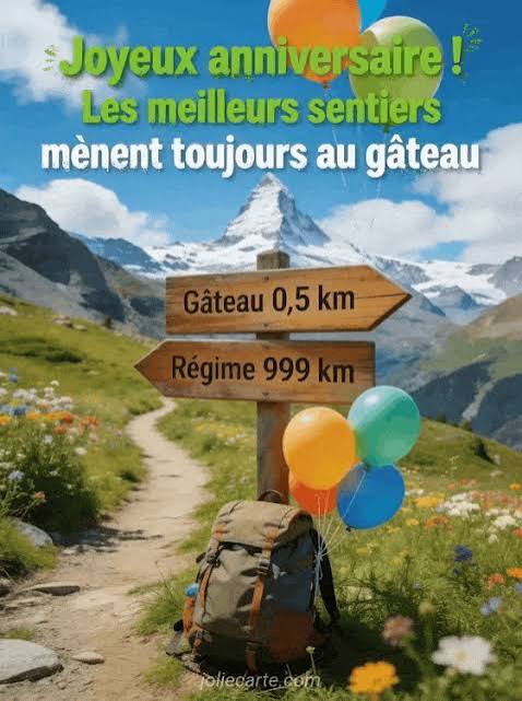 🥾 Anniversaire randonneur humour - Image gratuite - JolieCarte