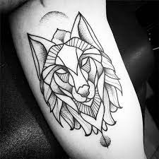 This one is a lion and it is built off of the shapes. 60 Geometric Animal Tattoo Designs For Men Cool Ink Ideas