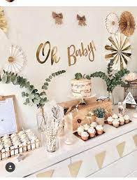 Babydusche Grun Und Weiss Und Gold Baby Dusche Dekoration Beautiful Baby Shower Green Baby Shower Baby Shower Diy