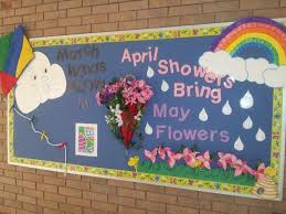 March Winds Blow In April Showers Bring May Flowers Spring Preschool Activities Kindergarten Spring Crafts Spring Bulletin Boards