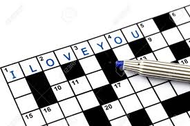 Using a pencil, write an s at the end of each grid entry that you know must be a plural word or phrase. I Love You In Solving Crossword Puzzle Close Up Stock Photo Picture And Royalty Free Image Image 34104562