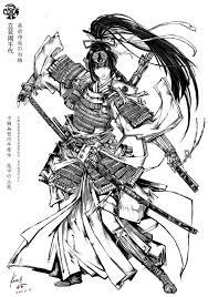 sekigan 小楼听夜雨采集到神秘仓库 7237图 花瓣插画 漫画 samurai artwork female samurai japanese warrior