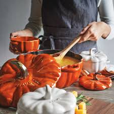 Staub Pumpkin Cocotte 3 5 Qt Sur La Table Orange Kitchen Decor Burnt Orange Kitchen Orange Kitchen