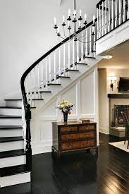 My banister was the same orange color as your before and i painted it with white chalk paint a. Five Hardwood Flooring Trends We Love For 2014 Betterdecoratingbible Traditional Staircase White Staircase Black And White Stairs