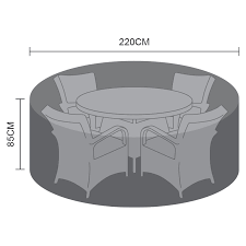Dining table with 4 seat chairs type: 4 Seat Round Dining Set Cover 220cm X 85cm White Stores