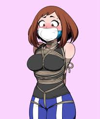 Rule 34 - Bare Shoulders Between Breasts Between Labia Bondage Bound Breast  Harness Brown Hair Crotch Rope Femsub Gag Gym Uniform Innie Pussy  Jam-orbital Microfoam Microfoam Tape My Hero Academia Ochako Uraraka