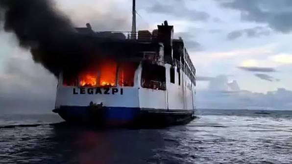 Five killed in Philippines ferry fire, 87 missing