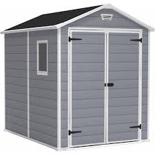 Keter Manor 6 X 8 Resin Storage Shed Gray White Walmart Com Plastic Storage Sheds Plastic Sheds Outdoor Storage Sheds