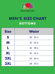 55 all inclusive fruit of the loom boxer brief size chart