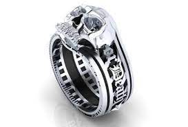 Men S Skull Ring Patriot Design Temple Of The Ancient Dragon Skull Wedding Ring Skull Engagement Ring Gothic Engagement Ring