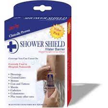 Shower shield water barriers cover and protect open wound dressings, central lines, stomas, shunts, catheters, colostomies and more. Shower Shield Wound Dressing Shower Cover 4 X 4 Latex Free Directpatient Com
