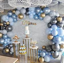 Most Recent Free Birthday Decorations For Boys Popular Frothy Muted Brownies Colourfu In 2021 Baby Boy Decorations Baptism Decorations Boy Boy Christening Decorations