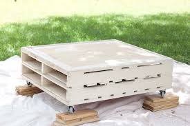 Looking to get an industrial, vintage look in your house but can't find a contemporary table to suit your needs? Diy Pallet Coffee Table Gets An Outdoor Makeover Southern Revivals