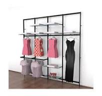 Vertik Wall Mounted Retail Clothing Display Unit | Chic Black 4-Sections