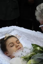 .woman out there on the fringes of social acceptability; Image Result For Images Of Dead Woman Inside A Casket Dead Bride Flower Girl Dresses Funeral