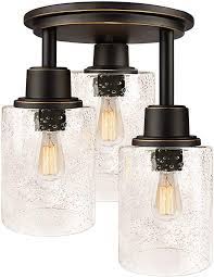 Amazon Com Semi Flush Mount Ceiling Light 3 Light Close To Ceiling Light Fixtu Flush Mount Ceiling Lights Ceiling Mount Light Fixtures Ceiling Light Fixtures