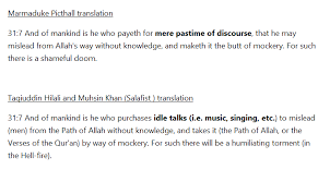 Some scholars are of the view that music such as patriotic songs or the national anthem can be permitted. This Is The Surah Luqman Verse They Always Bring Up Even If We Ignore The Context Of The Verse Like They Do How Can Anyone Conclude That Idle Talk Is Referring To