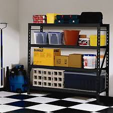 Husky 77 Inch W X 24 Inch D Industrial Strength Welded Storage Rack With Wire Deck In Black The Garage Storage Shelves Steel Shelving Unit Steel Storage Rack