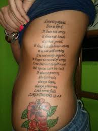 My Daughter S Tattoo At Least It S A Bible Verse Tattoos For Daughters Love Is Patient Tattoos