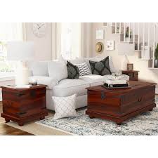 Kokanee Solid Wood Storage Trunk Coffee Table 3 Piece Set