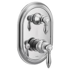 Amazon's choicefor moen 3 valve diverter. Moen Uts4311 Chrome Weymouth 2 Function Pressure Balanced Valve Trim Only With Double Lever Handle Integrated Diverter Less Rough In Faucetdirect Com