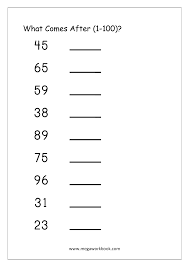 These kindergarten worksheets provide additional counting practice by asking students to fill in the missing numbers. Ordering Numbers Worksheets Missing Numbers What Comes Before And After Number 1 10 1 20 1 50 1 100 Free Printables Megaworkbook