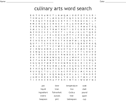 Culinary Arts Word Search Wordmint