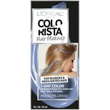By these, lots of hair that should have been. L Oreal Paris Colorista Hair Makeup 1 Day Hair Color 600 Silver Blue For Blondes 1 Fl Oz Walmart Com Walmart Com