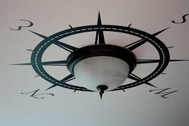 Compass Decal Around Light Boys Room Nautical Nautical Home Decorating Lighting Makeover