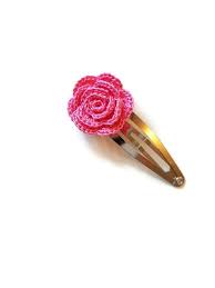 Pink Rose Hair Clips Crochet Hair Accessories Hair Accessories Gift Crochet Hair Clips