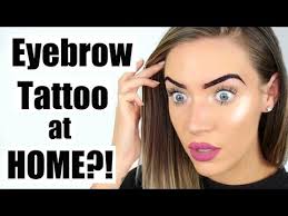 Are there stock photos of an eyebrow tattoo? Tattooing My Own Eyebrows At Home Peel Off Makeup Tattoo Stephanie Lange Youtube