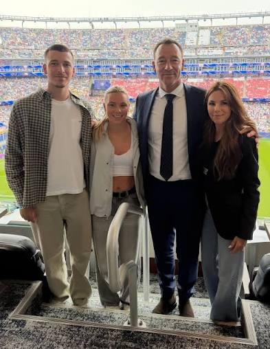 John Terry with his family at Boston Stadium.